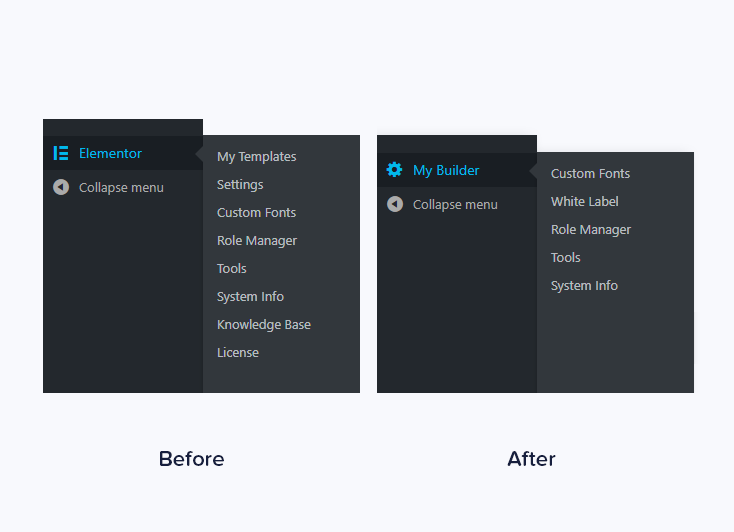 Hide Admin Settings - Elementor