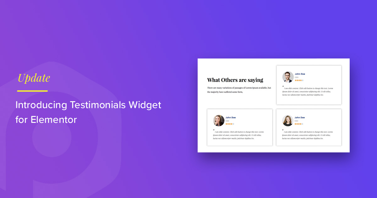 Elementor Testimonial Widget Testimonials Widget with Creative Designs