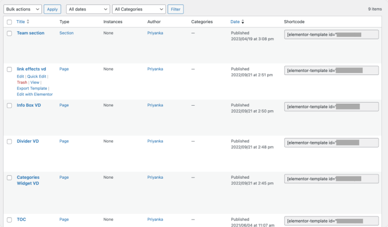 Display Elementor Template Using Shortcode - PowerPack Addons for Elementor