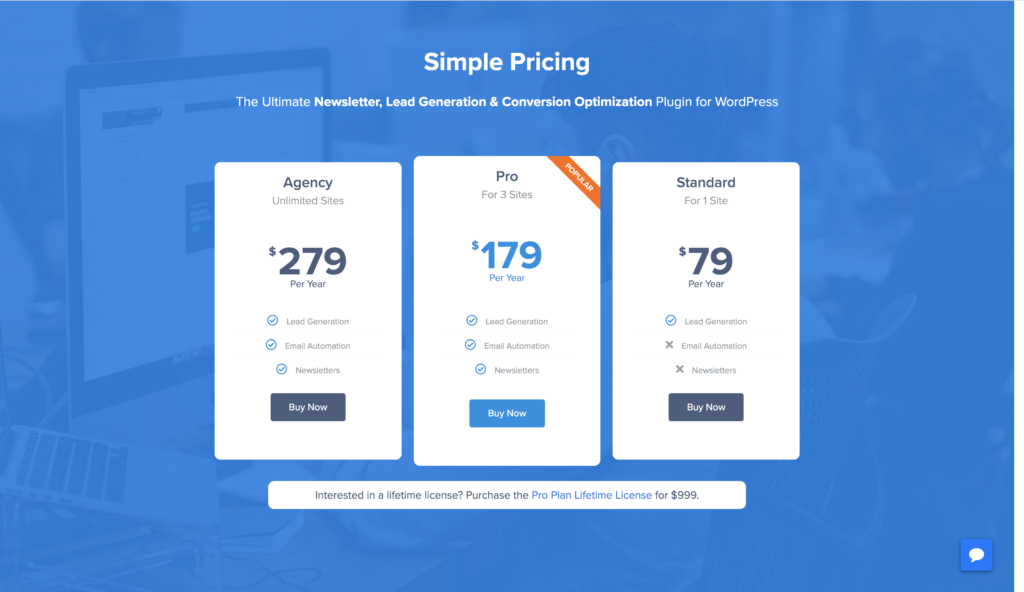 MailOptin Pricing