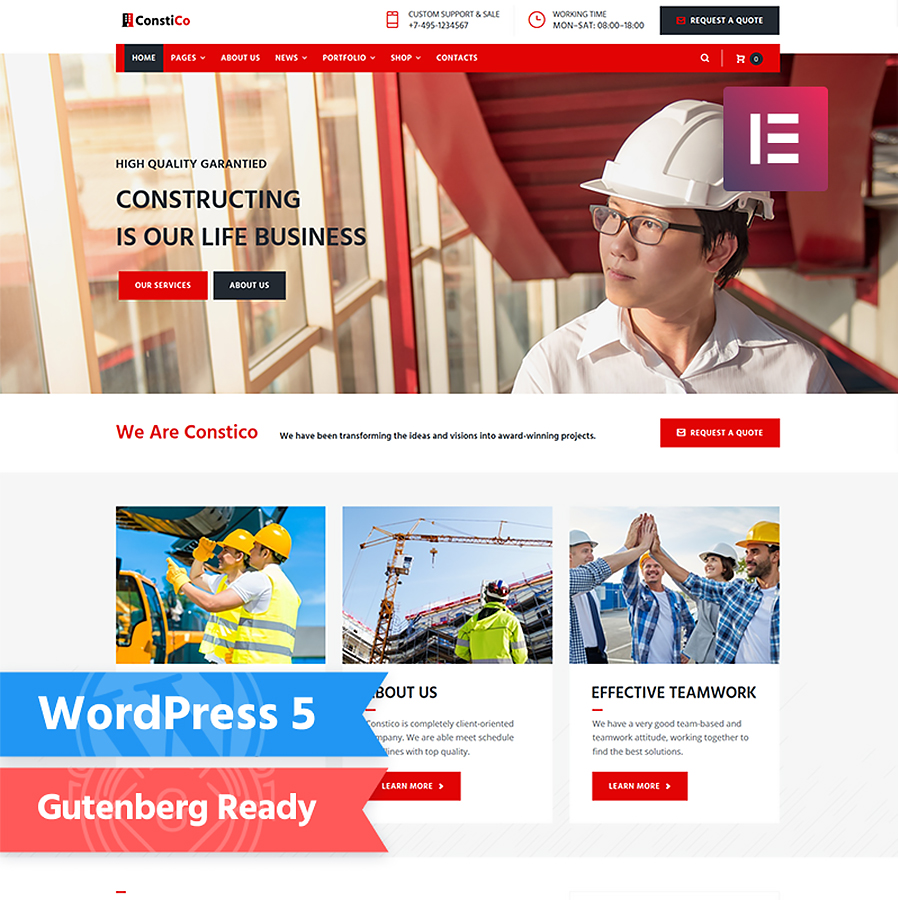 Construction Elementor WordPress Theme