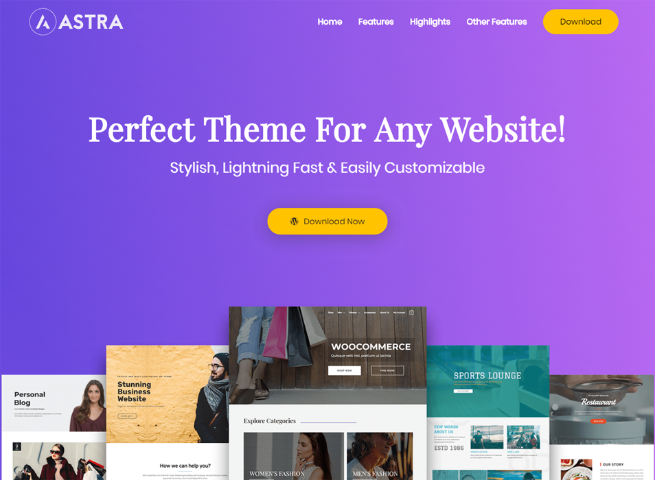 astra WP free elementor theme