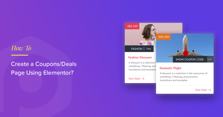 Coupons page Elementor