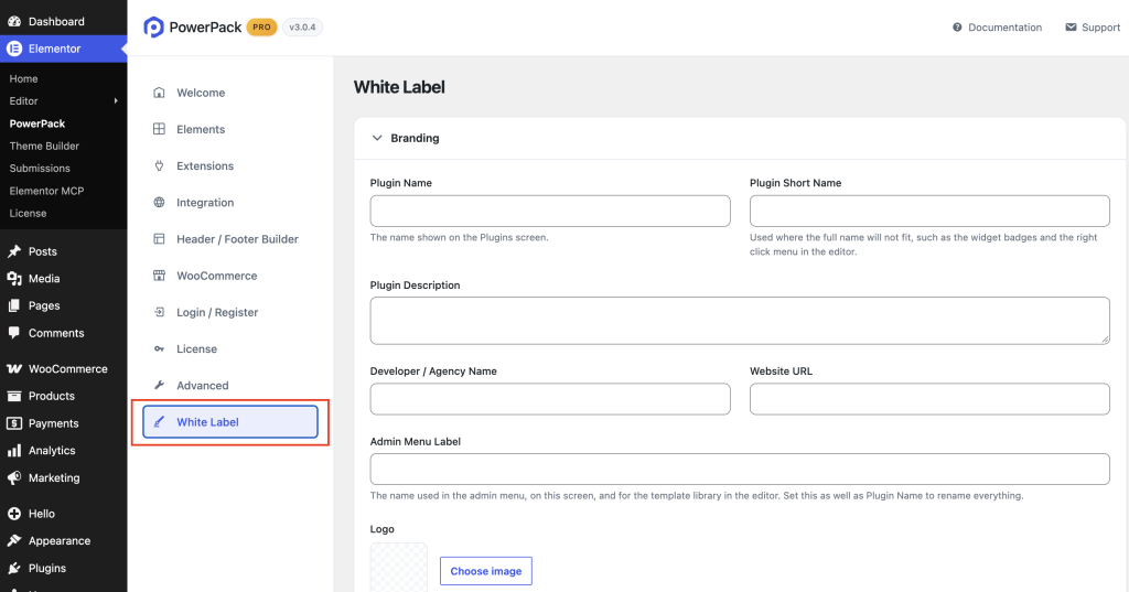 open white label tab