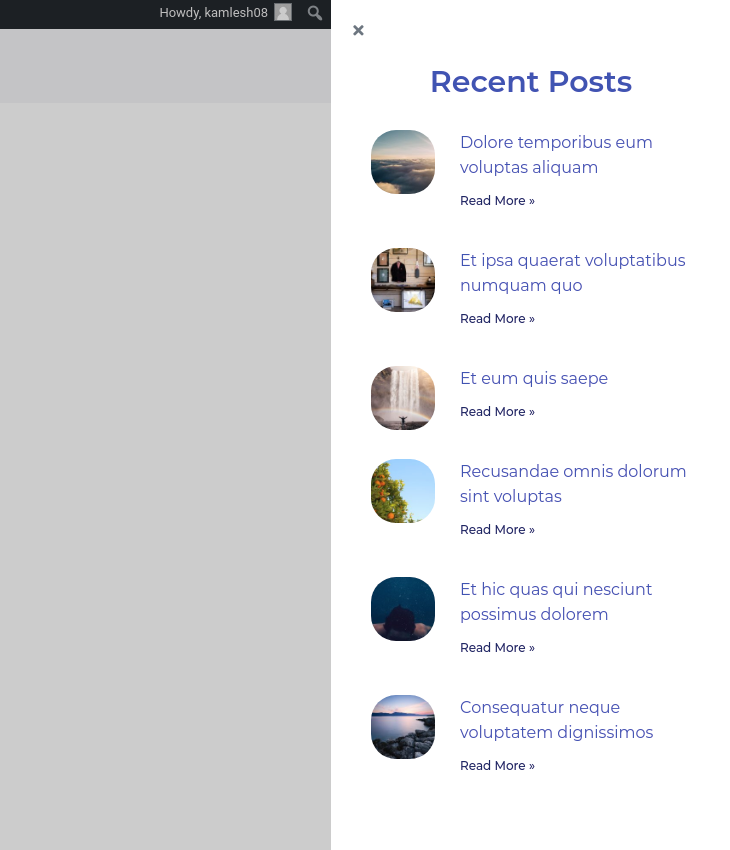 Display Recent Posts in Off-Canvas Widget