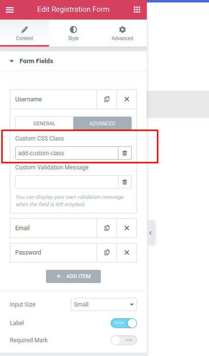 Add Custom CSS Class to Registration Form Fields
