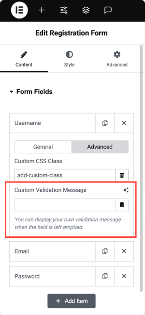 custom validation messages