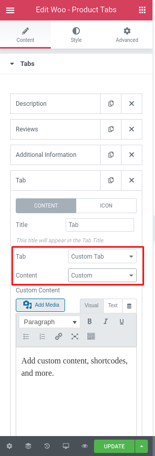 Add a New Custom Tab