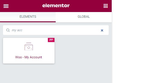 My Account WooCommerce Elementor