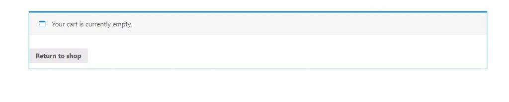 Empty cart WooCommerce elementor