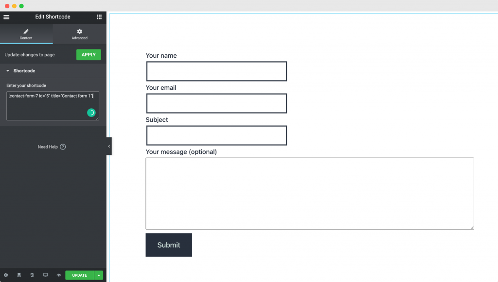 Paste the Shortcode in Shortcode Widget