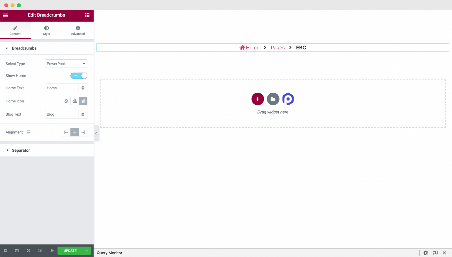 How to Add Breadcrumbs to your Elementor site using the Breadcrumbs