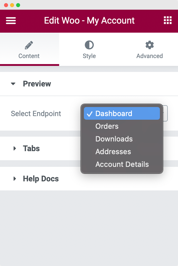 Endpoint Options