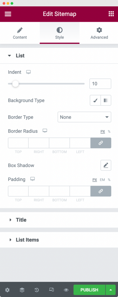 Styling Sitemap Lists