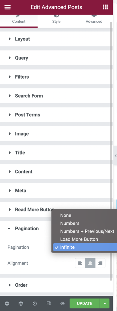 Infinite Load Pagination for Posts