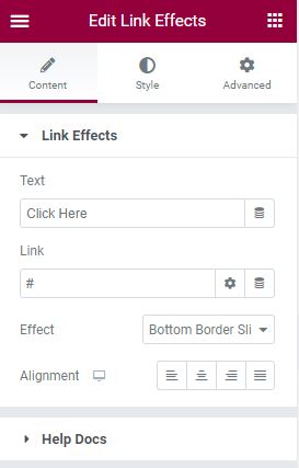 PowerPack Elementor Link Effects Customization