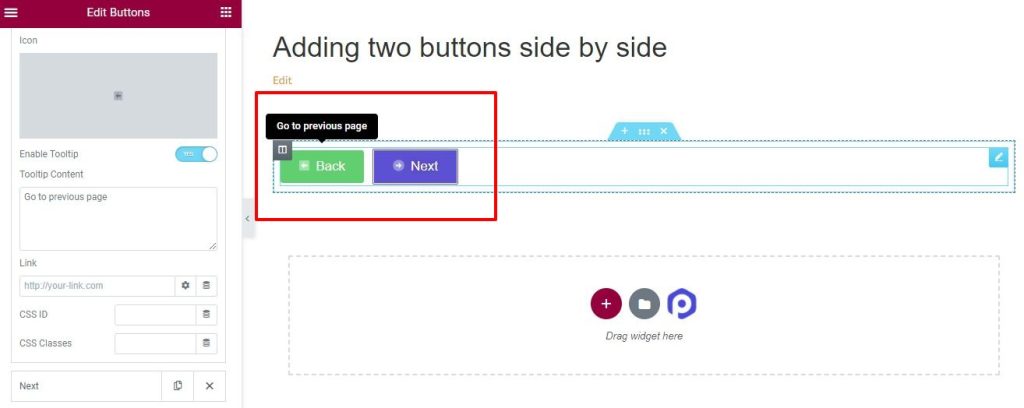 Tooltips in Buttons widget