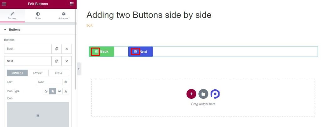 Add icon or image to the Buttons