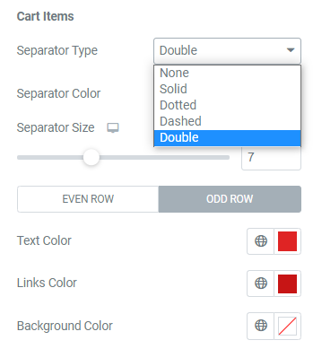 Customize the cart items in the cart table of the Woo - Cart widget