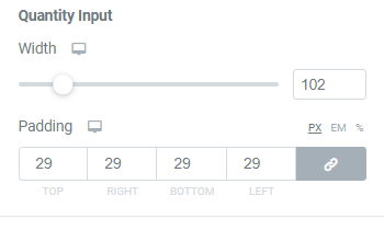 Set the quantity input in the Cart table of Woo - Cart widget