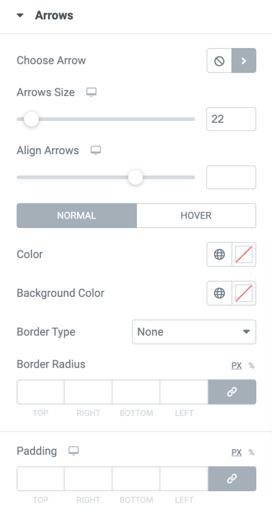 navigation arrows