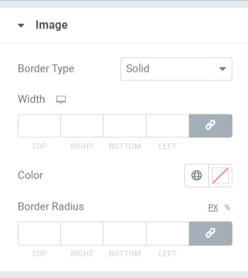 Image Section in the Style Tab of the Team Member Widget