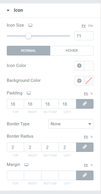 customize Icon settings of Promo Box Widget