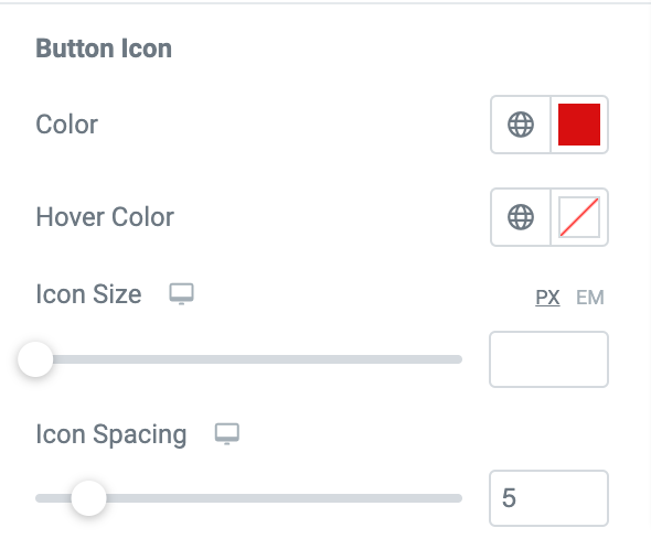 button icon styling options