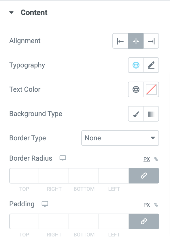 content styling options