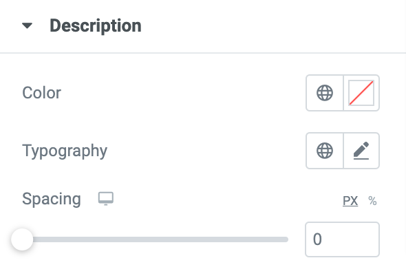 description customization options