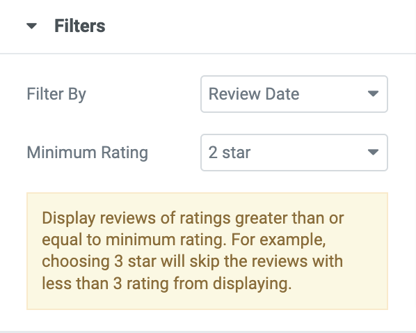 business reviews widget settings