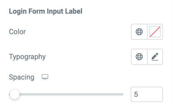 login form input label styling options