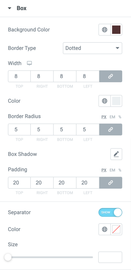 review box styling options
