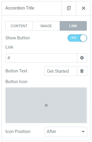 Link Subsection in the Items Section of the Content Tab 