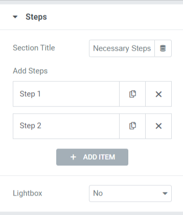 Steps Section in the Content Tab of the PowerPack How To Widget