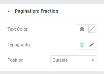 Pagination: Fraction Section in the Style Tab of the PowerPack Image Slider Widget
