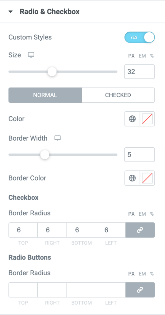 customize contact form 7 radio and checkbox button