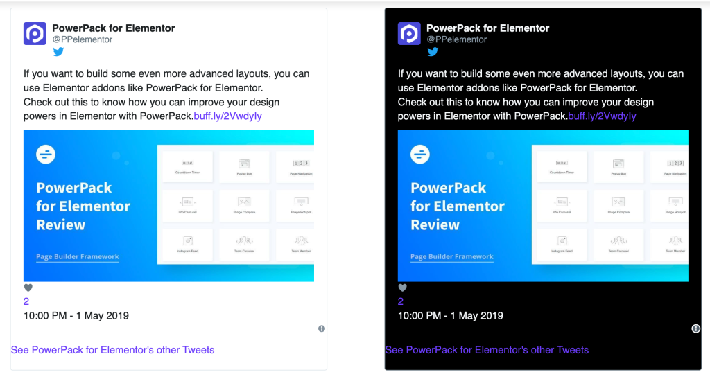 display twitter feed with elememtor