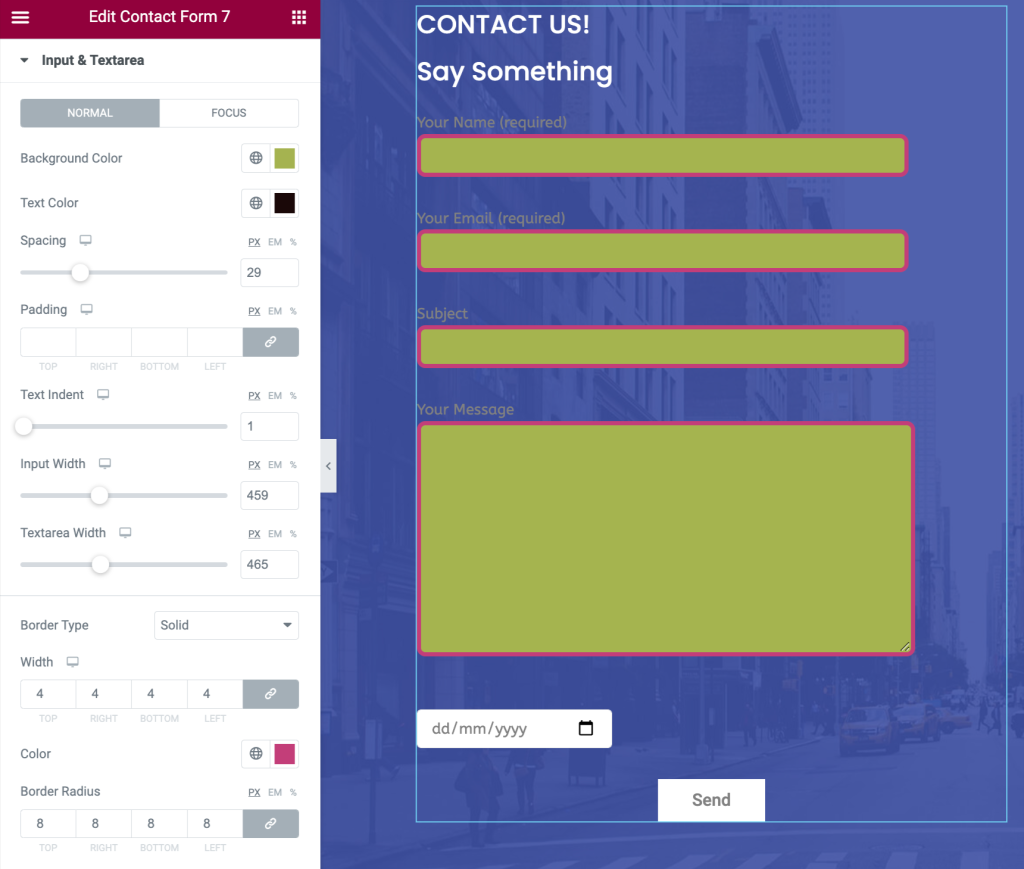 styling options for input & textarea