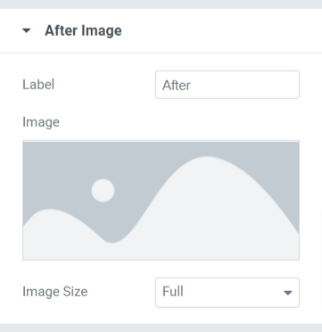 ‘After Image’ Section in the Content Tab of the Image Comparison Widget