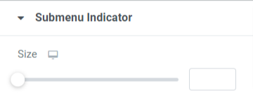 Sub Indicator section in the style tab of the Advanced Menu widget