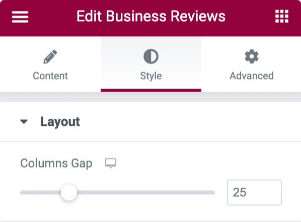 style layout of review section.png