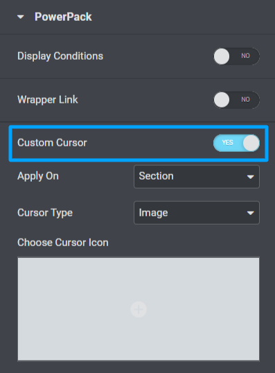 Elementor Custom Cursor - PowerPack Addons for Elementor