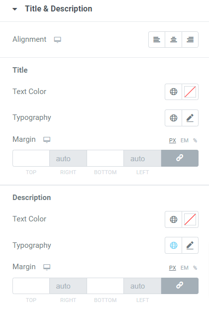 Title & Description section in the style tab of the PowerPack Fluent Forms widget