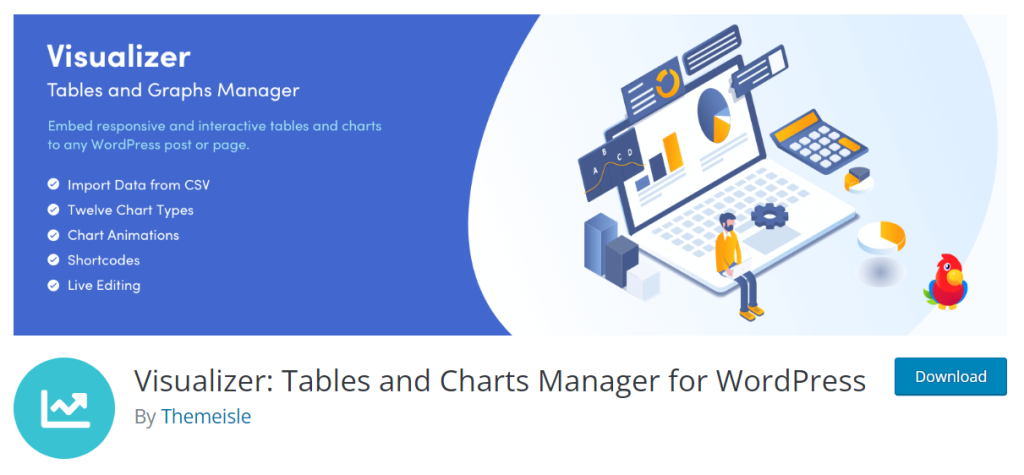 Visualizer table and charts manager for WordPress