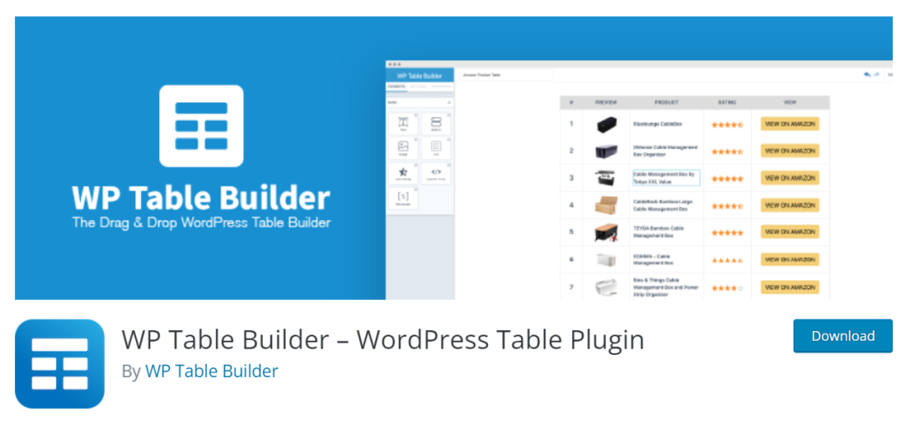 WP Table Builder for WordPress and Elementor