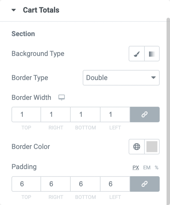 cart totals customization options