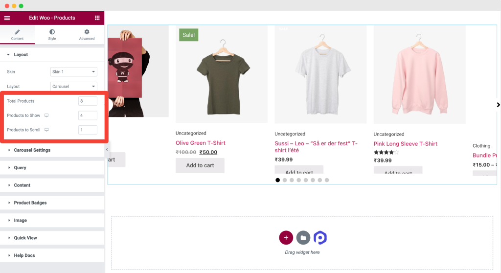 woo product carousel options