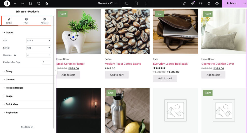 woo products options
