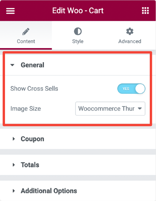 woocommerce cart widget for elementor - general page